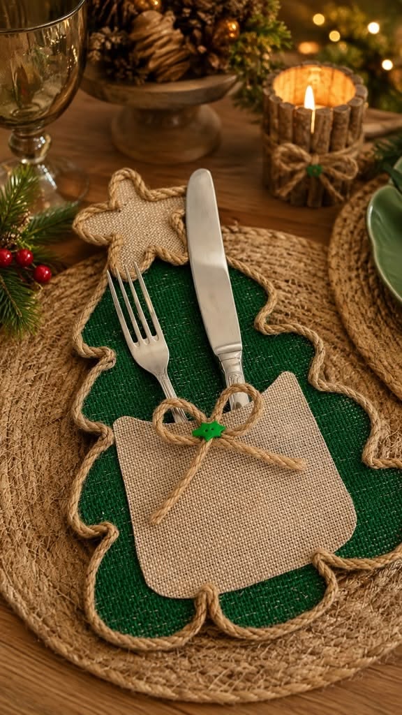 Christmas tree cutlery holder